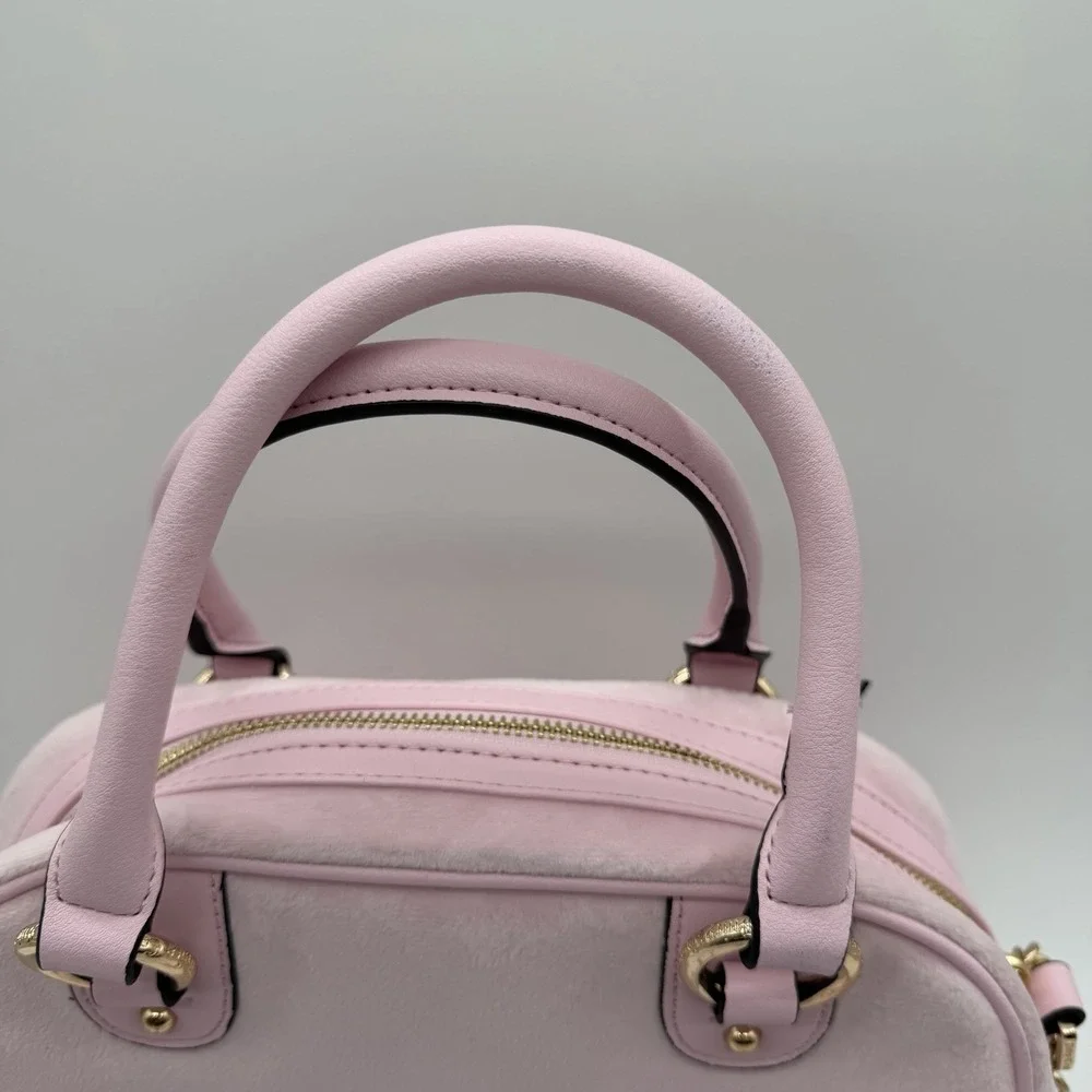 NWT Juicy Couture Queen Couture Velour Satchel Bag Charm Y2K Light Pink